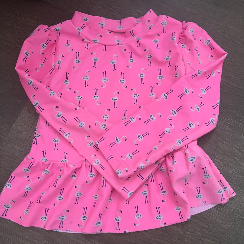 Pink Flamingo Kids Swim Rashguard